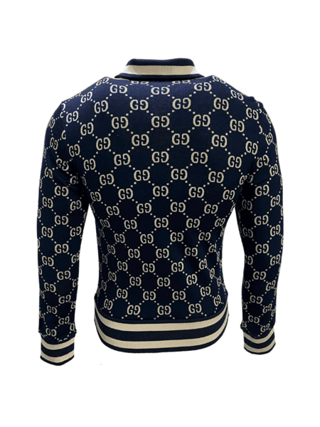 Jaqueta Gucci GG Jacquard Azul Marinho | Zivē Club