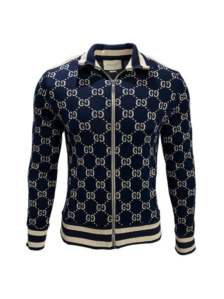 Jaqueta Gucci GG Jacquard Azul Marinho | Zivē Club