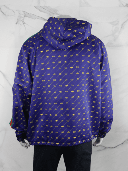 Jaqueta Gucci x Adidas Trefoil Monogram Web Azul | Zivē Club
