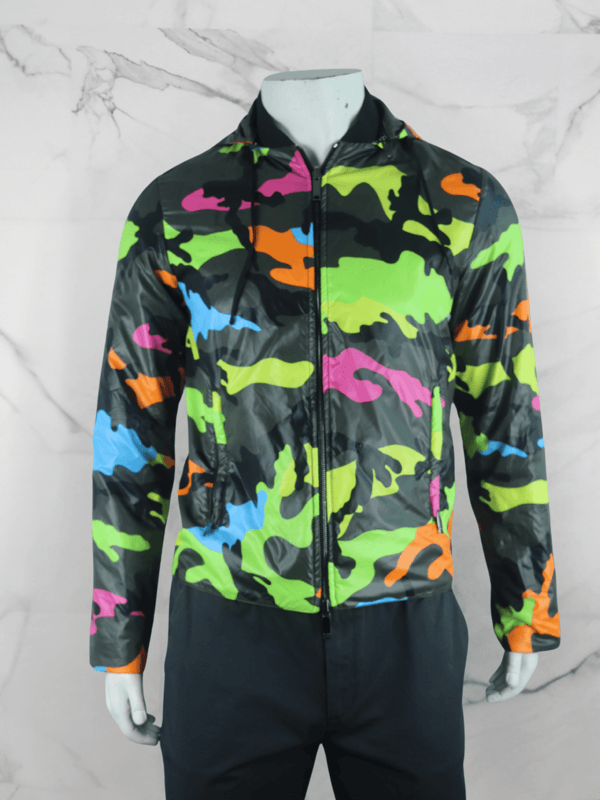 Jaqueta Valentino Dupla-Face Camo Rainbow Verde | Zivē Club