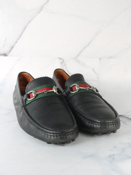 Mocassim Gucci Horsebit Web Preto | Zivē Club