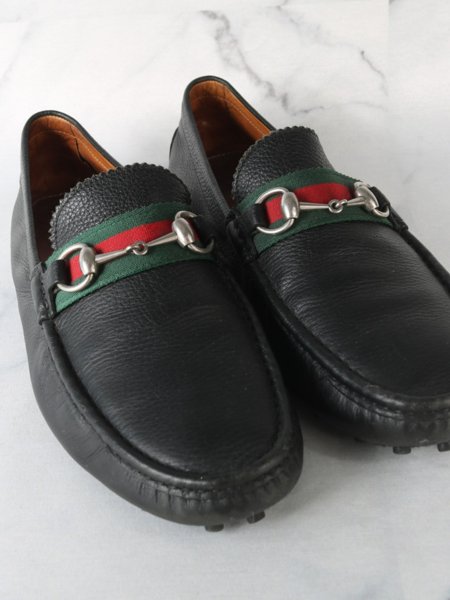 Mocassim Gucci Horsebit Web Preto | Zivē Club