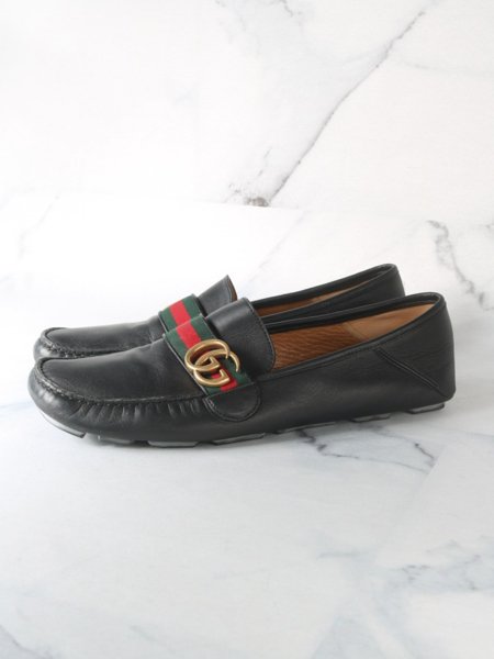 Mocassim Gucci Web GG Preto | Zivē Club