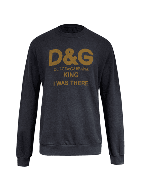 Moletom Dolce Gabbana King I Was There Print Logo Cinza Ziv Club