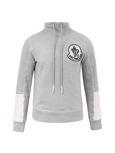 MONCLERモンクレール MAGLIA SCOLLO A V Sサイズ Moletom Moncler Maglia Girocollo Logo Cinza | Zivē Club