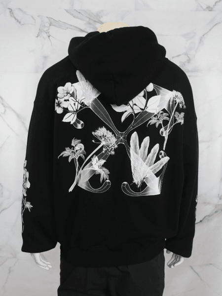 Moletom Off White Arrow Floral Preto | Zivē Club