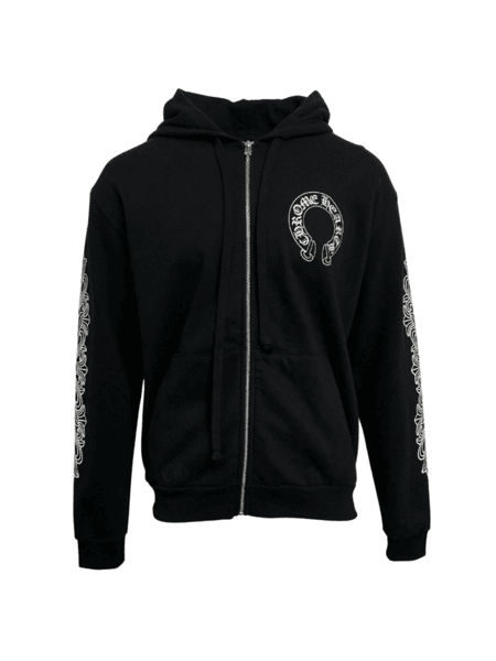 Moletom com Zíper Chrome Hearts Floral Cross Preto | Zivē Club