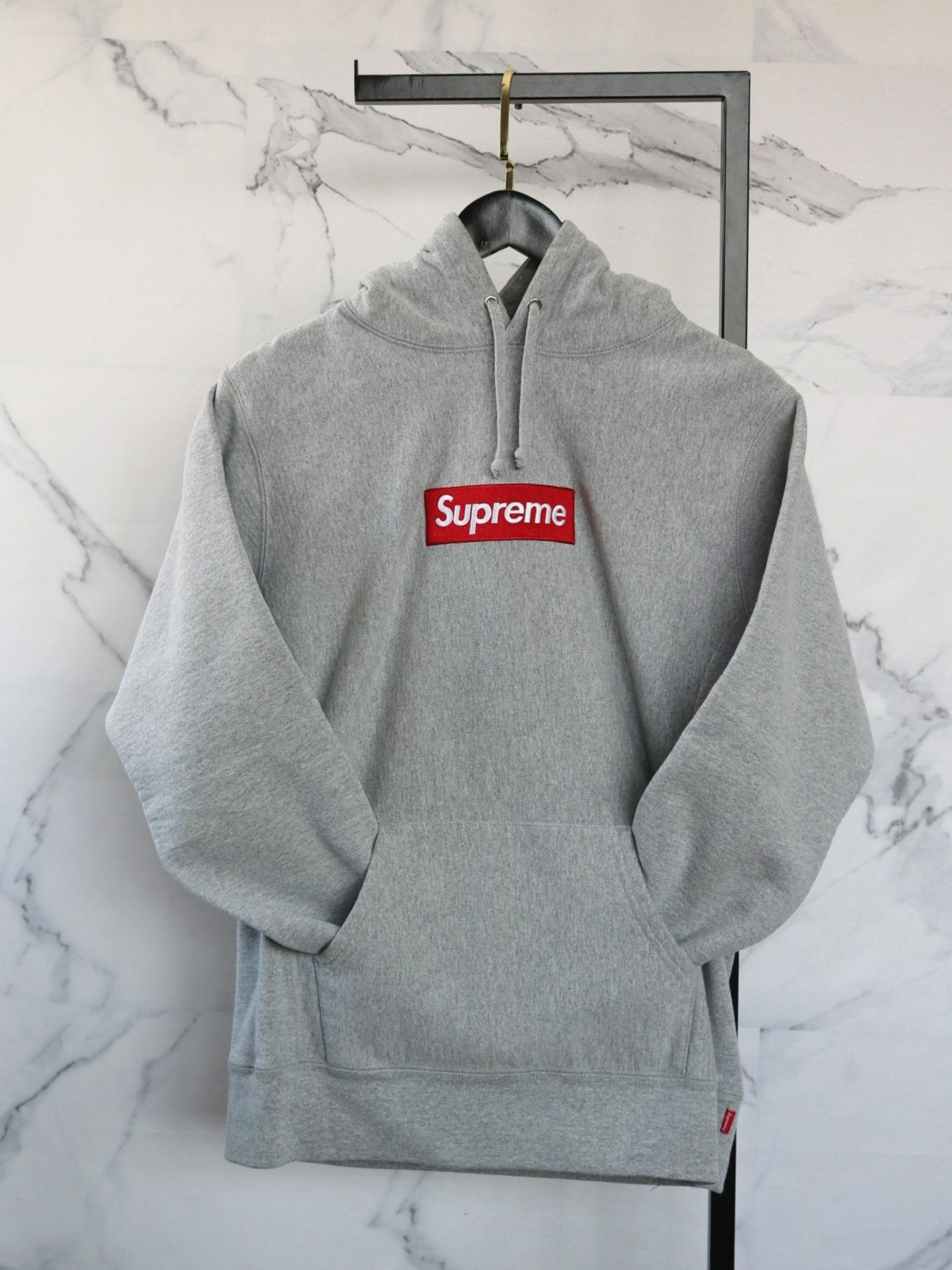 Moletom Supreme Box Logo Cinza | Zivē Club