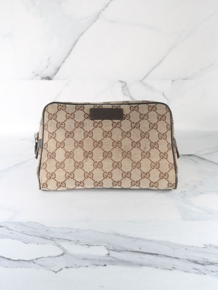 バッグ GUCCI GG PATTERN LOGO CANVAS MINI POUCH Pochete Gucci Canvas GG Monogram Bege | Zivē Club