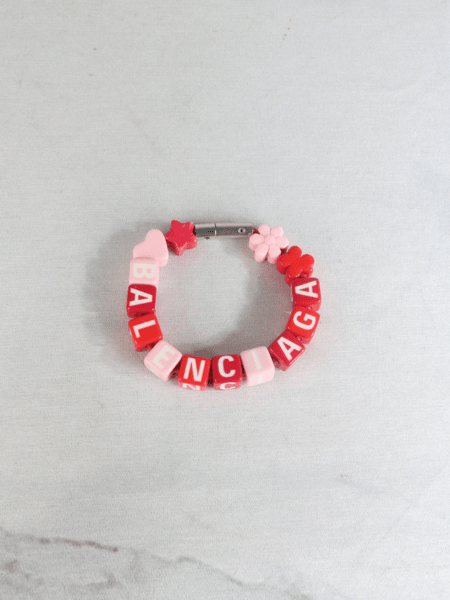 Pulseira Balenciaga Toy Inspired Beaded Rosa/Vermelho | Zivē Club