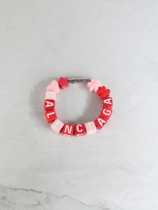 Pulseira Balenciaga Toy Inspired Beaded Rosa/Vermelho | Zivē Club