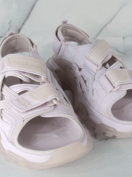 Sandália Papete Balenciaga Track Velcro Lilás | Zivē Club