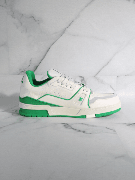 Tênis Louis Vuitton Trainer Branco e Verde | Zivē Club