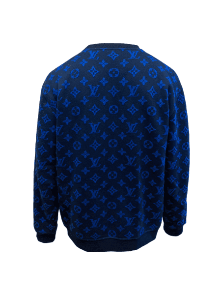 Louis Vuitton Moletom LV Monogram Jacquard Azul marinho Algodão ref.823051  - Joli Closet