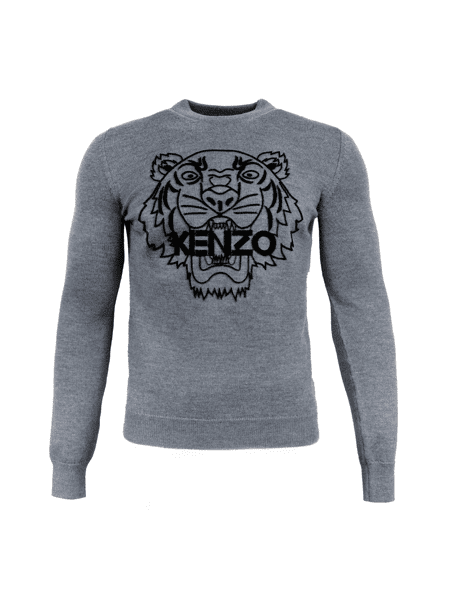 Sweater Tricot Kenzo Tiger Cinza Ziv Club