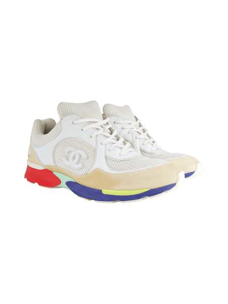 T nis Chanel CC Logo Colorful Mid Branco Ziv Club
