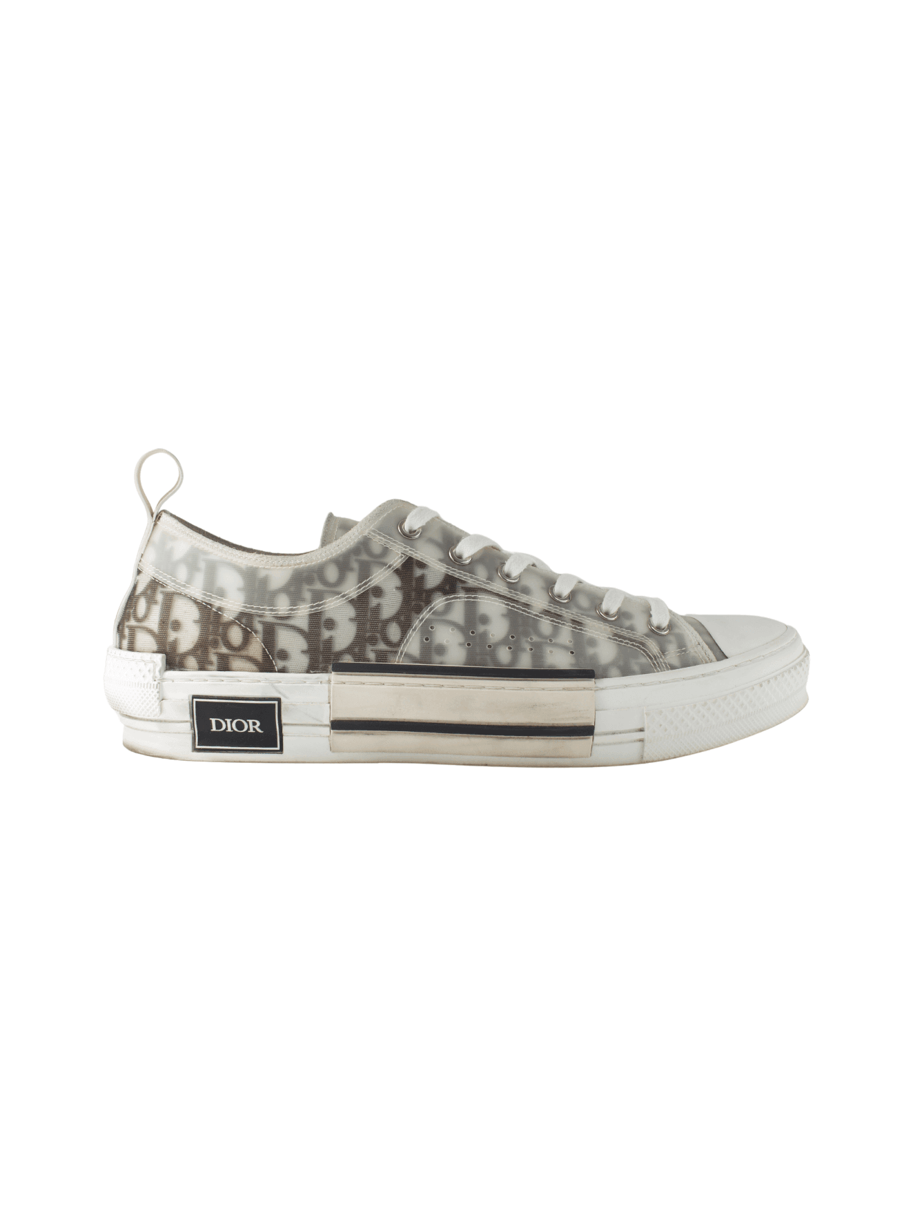 Tênis Dior B23 Low Canvas Oblique Branco e Preto | Zivē Club