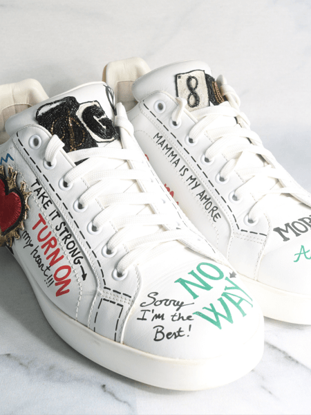 Tênis Dolce & Gabbana Portofino King Of Love Grafiti Branco | Zivē