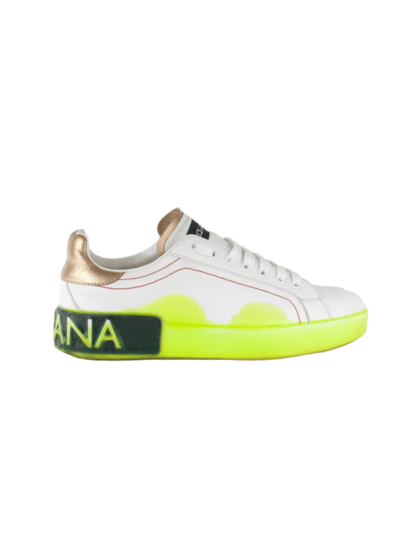 Tênis Dolce & Gabbana Portofino Melt Branco e Verde Limão | Zivē Club