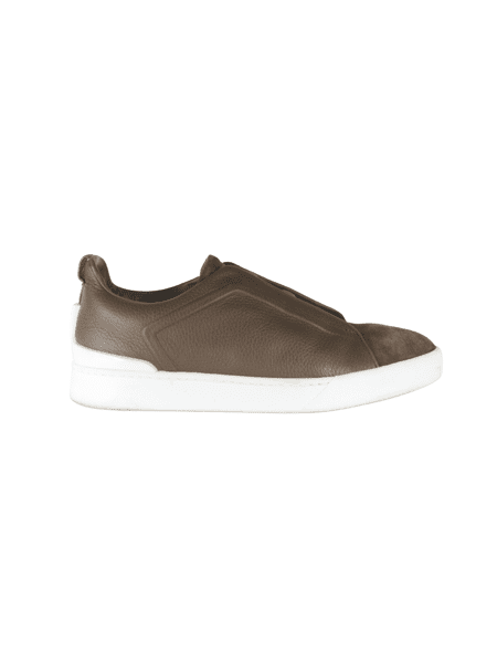 Tênis Slip On Ermenegildo Zegna Triple Stitch Marrom | Zivē Club