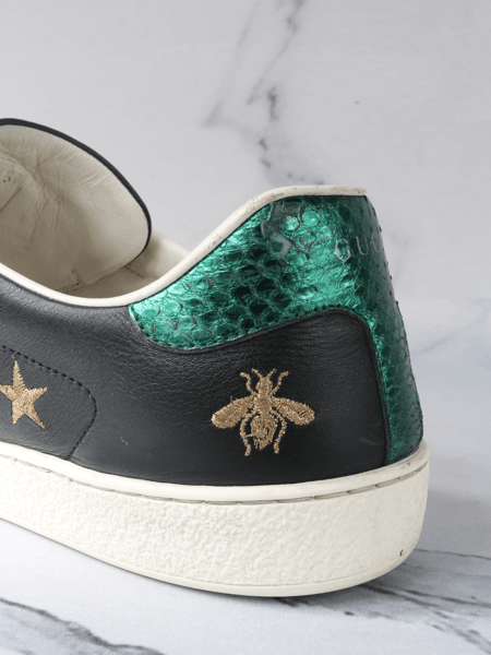 Tênis Gucci Ace Bee & Stars Preto | Zivē Club