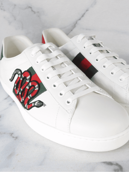 Tênis Gucci Ace Snake Web Branco | Zivē Club