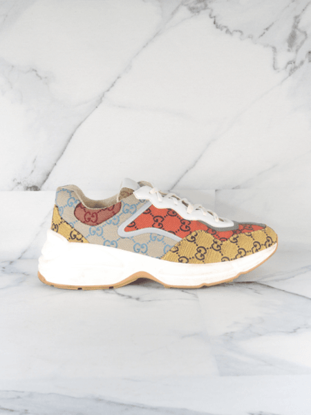 Tênis Gucci Rhyton GG Multi Orange | Zivē Club
