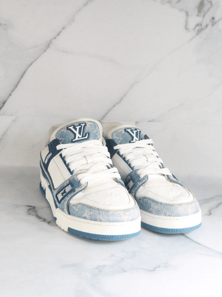 Tênis Louis Vuitton LV Trainer Monogram Azul | Zivē Club
