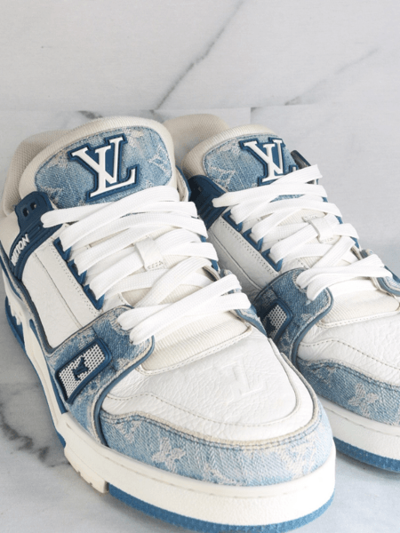 Tênis Louis Vuitton LV Trainer Monogram Azul | Zivē Club