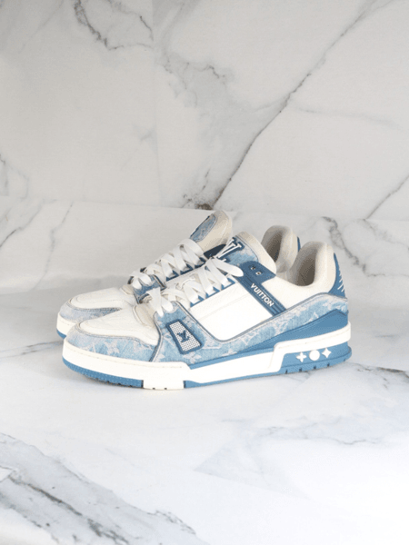 Tênis Louis Vuitton LV Trainer Monogram Azul | Zivē Club