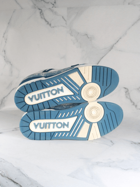 Tênis Louis Vuitton LV Trainer Monogram Azul | Zivē Club