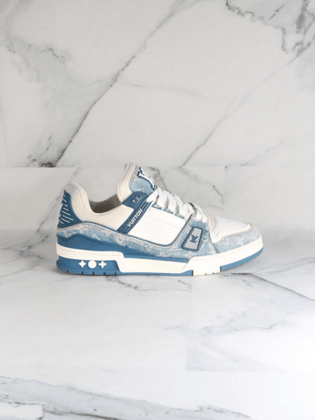 Tênis Louis Vuitton LV Trainer Monogram Azul | Zivē Club