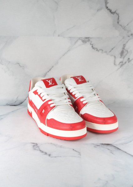 Tênis Louis Vuitton Trainer Vermelho e Branco | Zivē Club