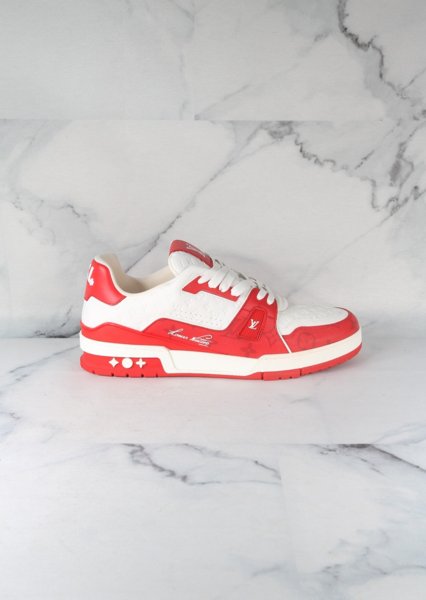 Tênis Louis Vuitton Trainer Vermelho e Branco | Zivē Club