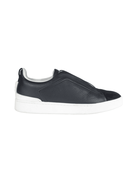 Tênis Slip On Ermenegildo Zegna Triple Stitch Azul Marinho | Zivē Club
