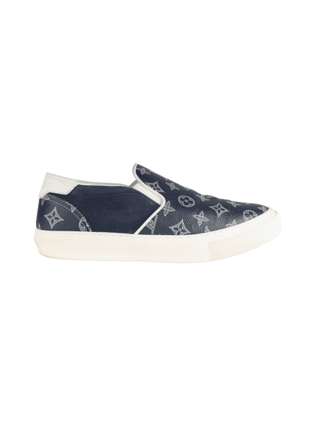 Louis Vuitton Men Savane Monogram Trocadero Slip On Sneakers Encre