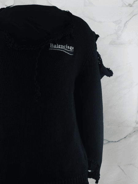 Tricot Balenciaga Destroyed Preto | Zivē Club