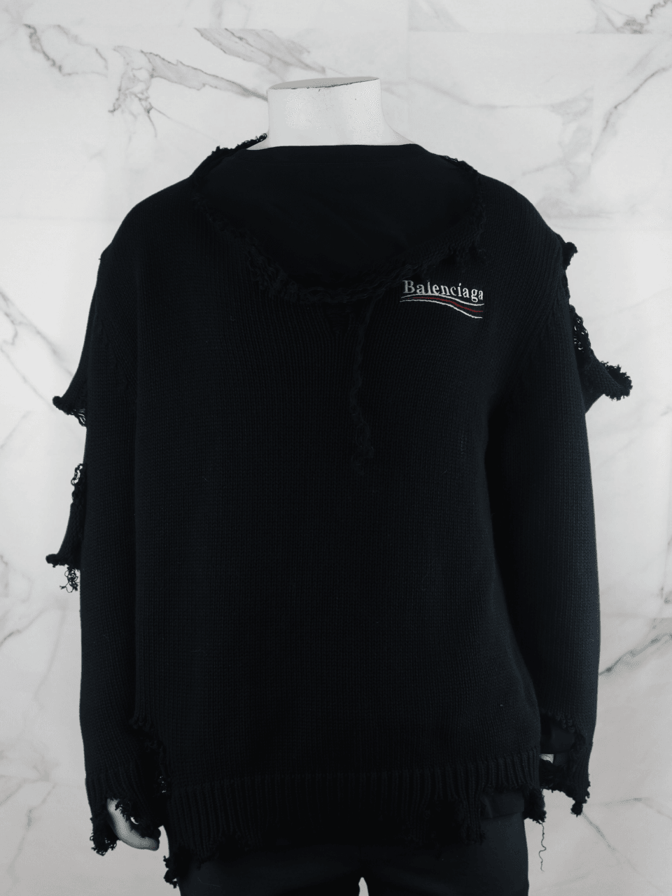 Tricot Balenciaga Destroyed Preto | Zivē Club