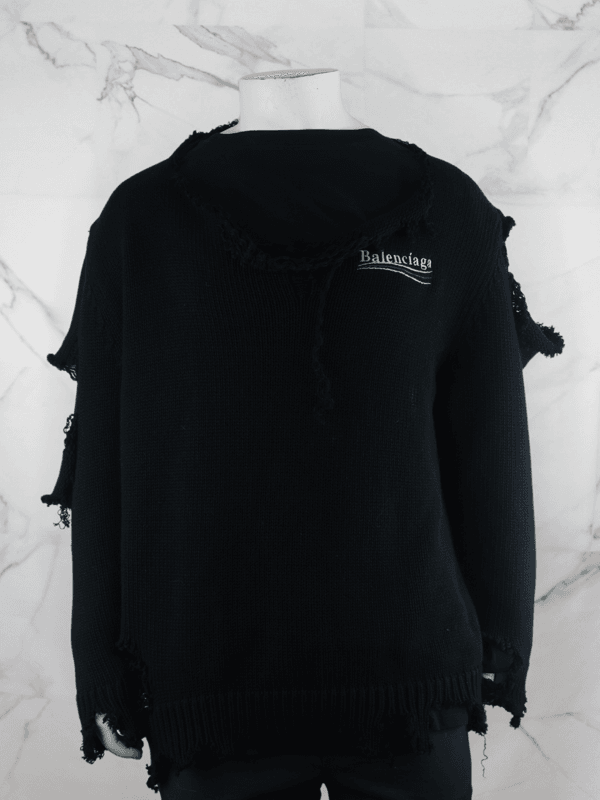 Tricot Balenciaga Destroyed Preto | Zivē Club