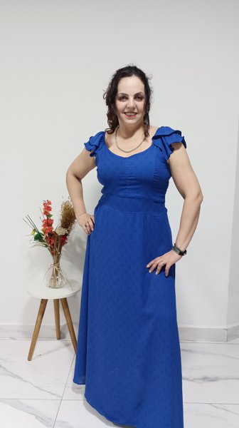 Vestido Longo Duna Azul Royal