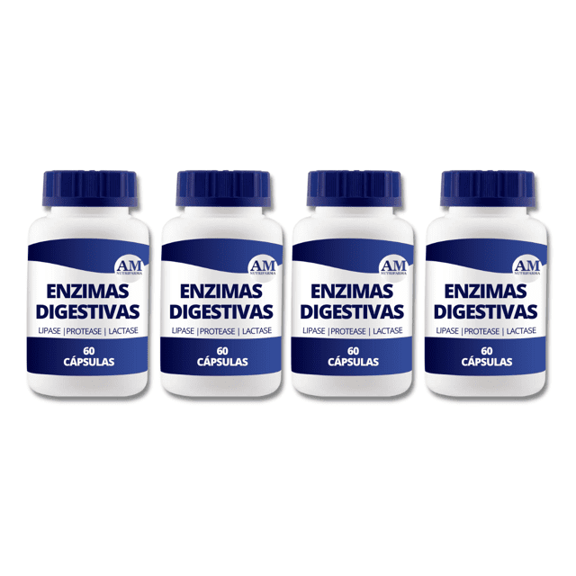 KIT 4 Enzimas Digestivas - 60 Cápsulas | Am Nutrifarma