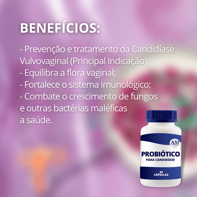 Probiótico para Candidíase - 30 Cápsulas | Am Nutrifarma