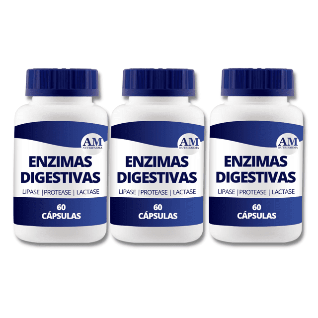 KIT 3 Enzimas Digestivas - 60 Cápsulas | Am Nutrifarma