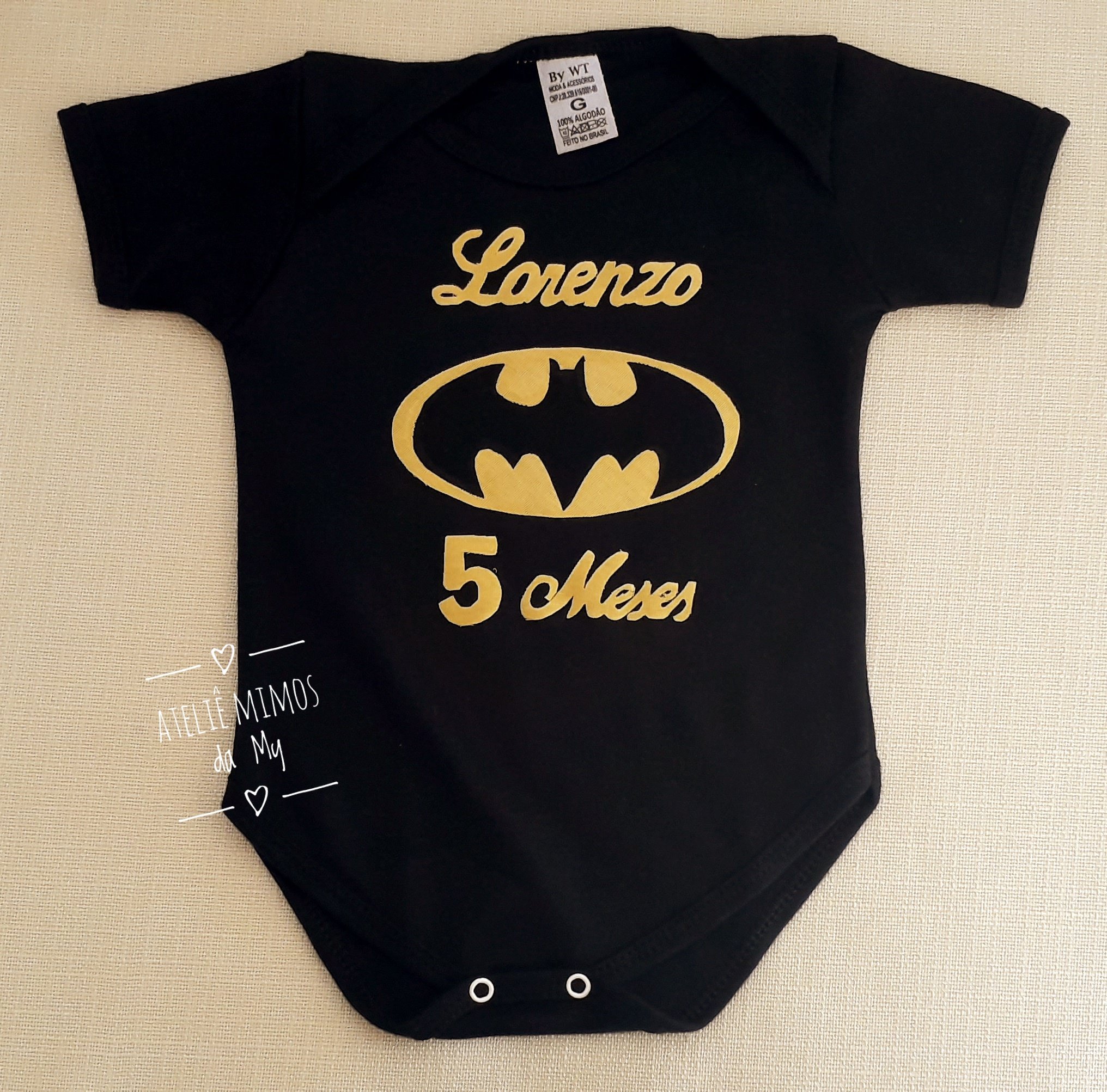 Body Mesversário Batman | Ateliê Mimos da My