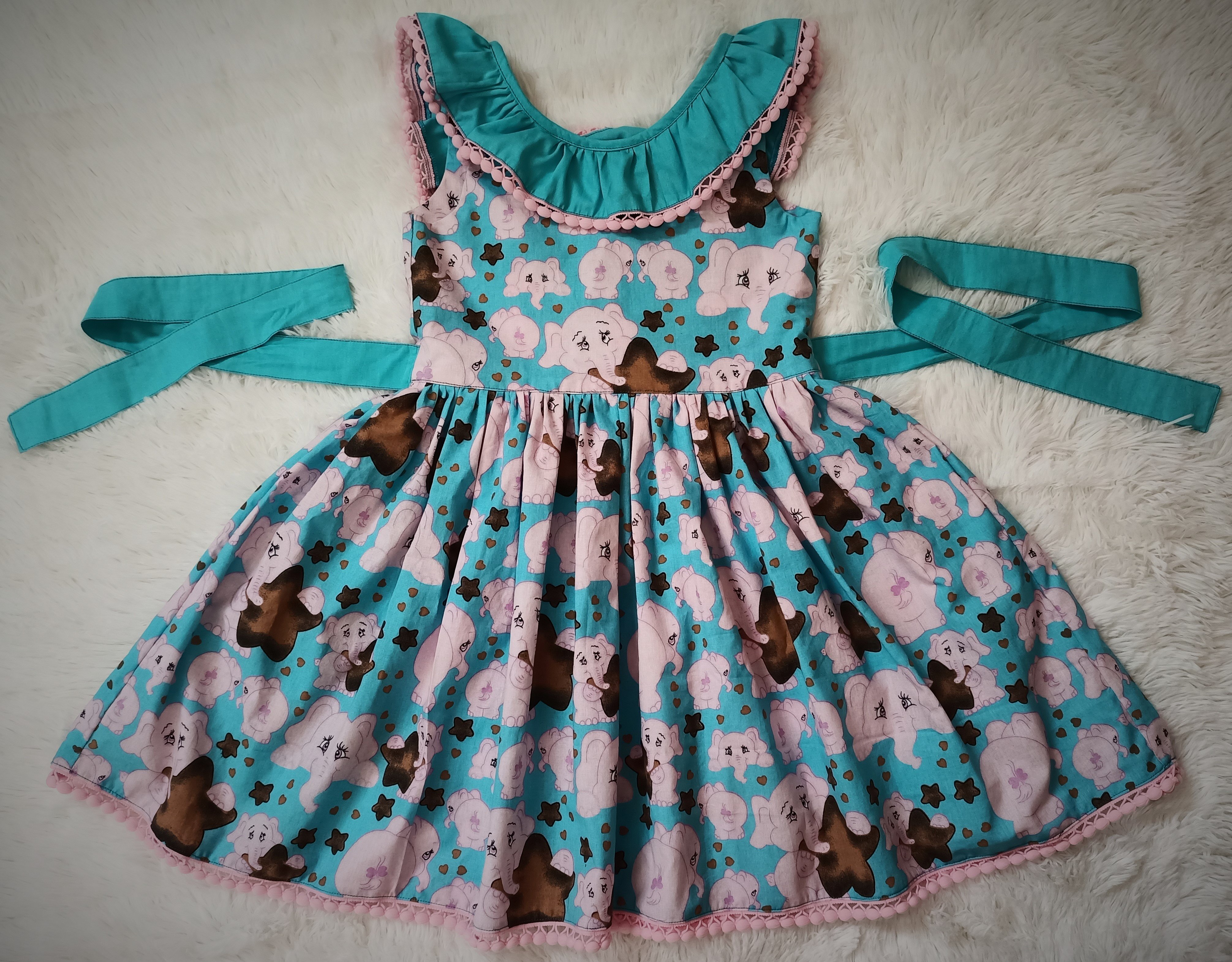 Vestido Infantil Elefantinhos Fofos