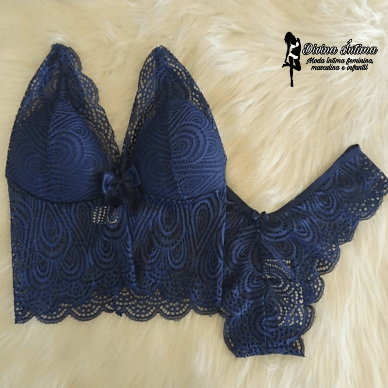 Conjunto Cropped de Alças Rendadas e Strappy BRA cor Branco - Íntima Divina  - AmaisB - Moda Íntima