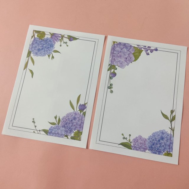 Papéis de Carta Dupla Floral 20 Unidades FLORES DA PRIMAVERA HORTÊNSIAS |  Loja da Rara & Rara Papelaria