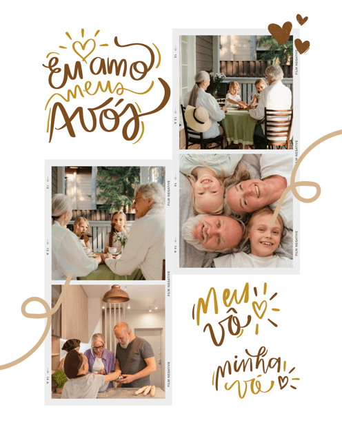 Porta-Retrato Vovô e Vovó | Simple Lines Decor