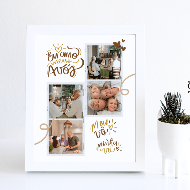 Porta-Retrato Vovô e Vovó | Simple Lines Decor