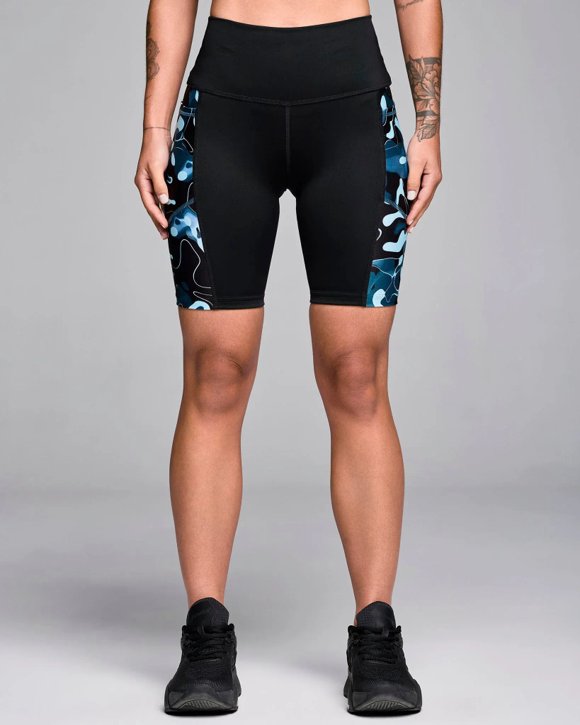 Women's High-Waisted Biker Shorts - Black